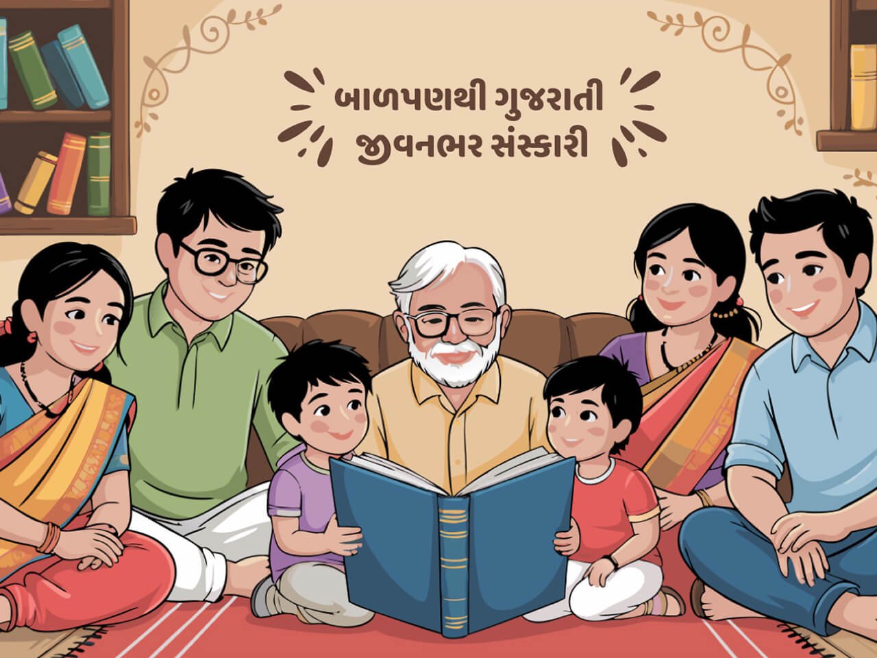 Gujarati family speaking mother tongue at home to preserve language
